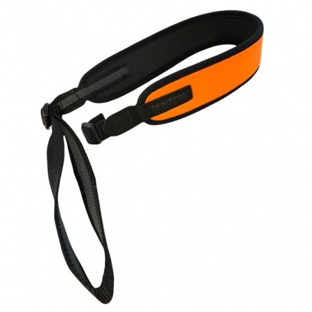 Gun sling HUNTERA orange with suede leather details 79-110 cm HDI101OR