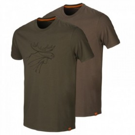 T-Shirt HARKILA Grafik 2er-Pack (weidengrün/grau)