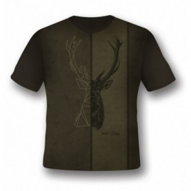 T-shirt WILD ZONE with deer decoration, green (M-269-1915)