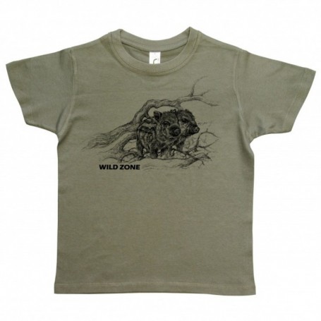 Parforce Kinder T-Shirt mit Wildschwein-Print, grün, WILD ZONE (M-027-1793)