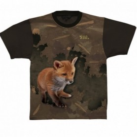 Kinder T-Shirt mit fox Aufdruck, grün, WILD ZONE (M-407-1925)