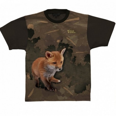 Parforce Kinder T-Shirt mit fox Aufdruck, grün, WILD ZONE (M-407-1925)