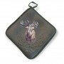 Kitchen WILD ZONE set with roaring deer print (green)