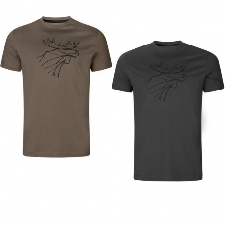 Parforce T-Shirt 2er-Pack HARKILA Grafik (braun granit/phantom)