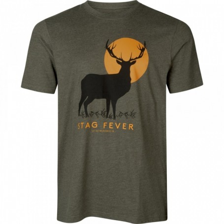 T-Shirt SEELAND Stag Fever Pine green melange