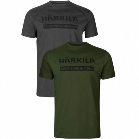 Parforce T-Shirt Harkila Logo 2er-Pack (Seesack grün/phantom)