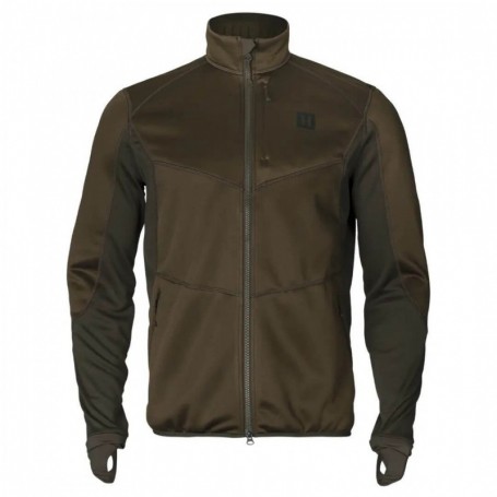 Fleece Jacket HARKILA (Willow green/Deep brown)