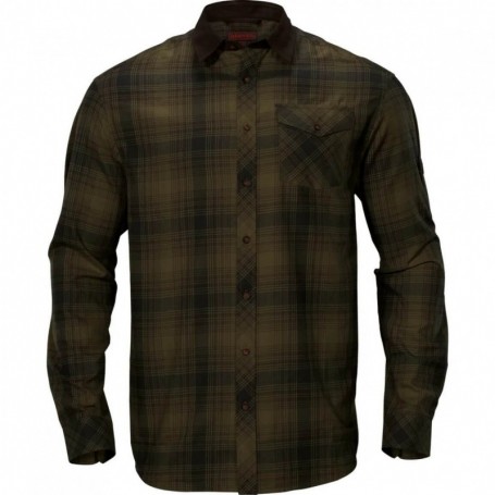 Shirt HARKILA Driven Hunt flannel (olive green check)