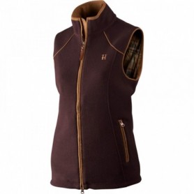 Waistcoat HARKILA Sandhem fleece, women (cherry red melange)