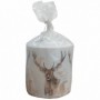 Candle with Red deer motif (white)