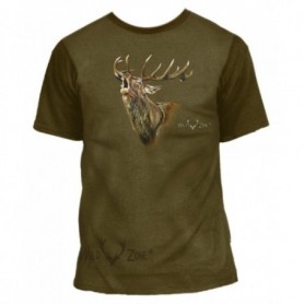 T-Shirt WILD ZONE with Roaring Deer Print