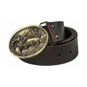 Leather Belt with Two Deer Motif