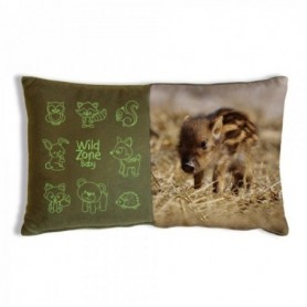 Cushion WILD ZONE with baby boar print (35x20 cm)