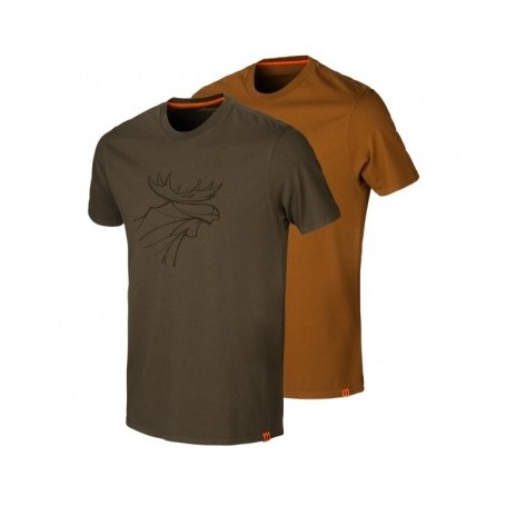 T-Shirt 2er-Pack HARKILA Graphic (willow green/rustique clay)