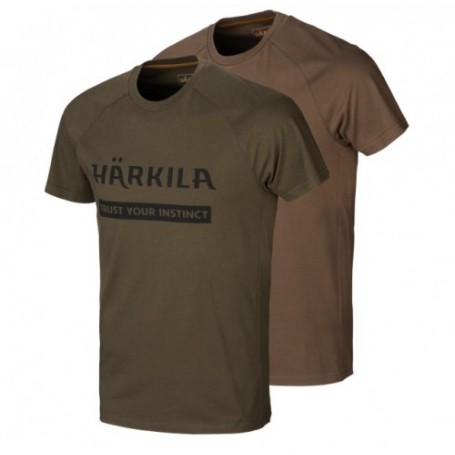 Parforce T-Shirt 2er-Pack HARKILA Logo (weidengrün/schieferbraun)