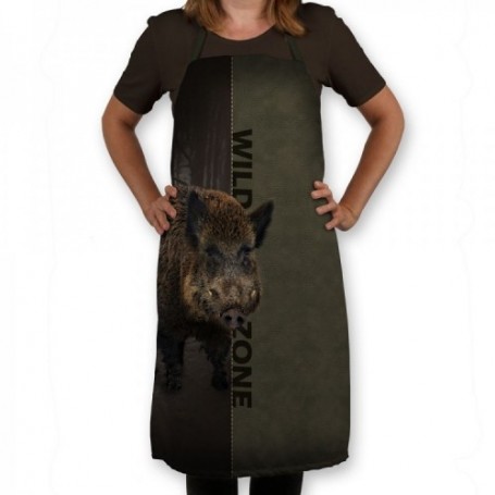 Apron WILD ZONE with wild boar motif (green/brown) M-166-1776