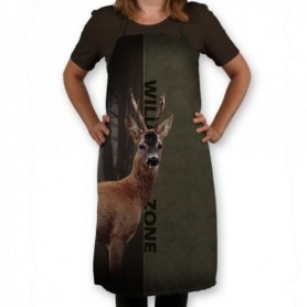 Apron WILD ZONE with roe deer motif (green/brown) M-166-1774