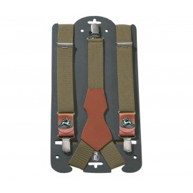 Braces AKAH with leather stag (brown/green)
