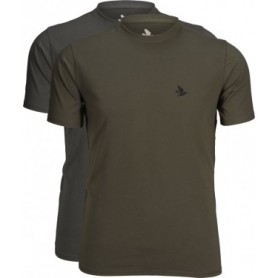 T-Shirt 2er pack SEELAND Outdoor (raven/pine grün)
