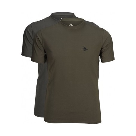 T-Shirt 2er pack SEELAND Outdoor (raven/pine grün)